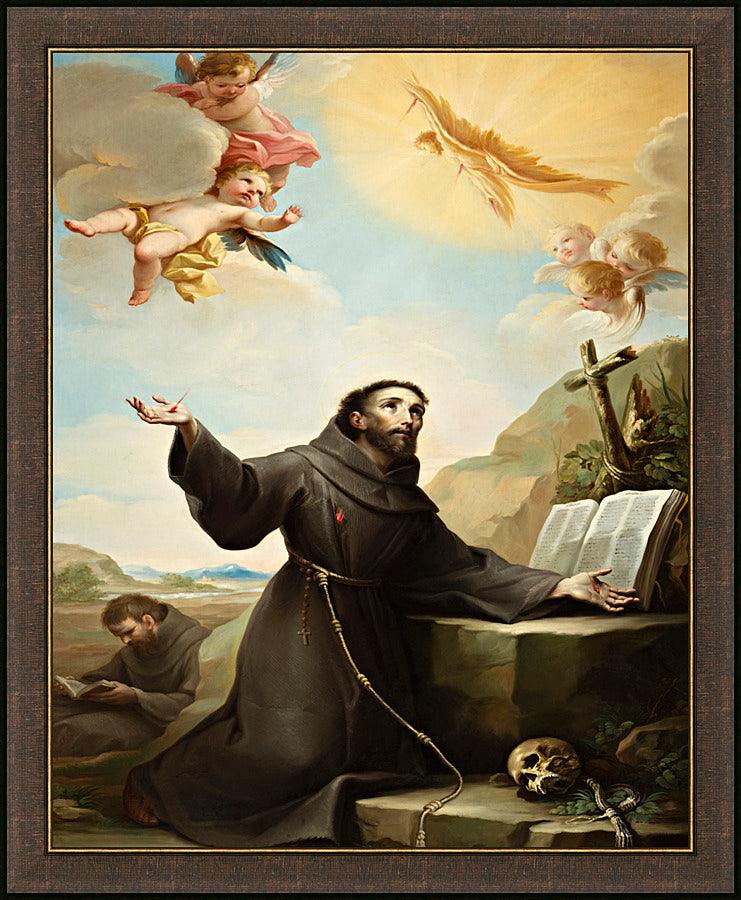 Wall Frame Espresso - St. Francis of Assisi Receiving Stigmata by Museum Art - Trinity Stores
