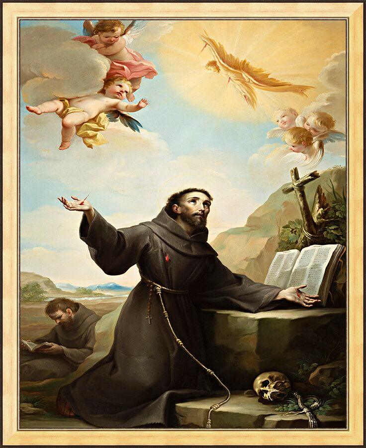Wall Frame Gold - St. Francis of Assisi Receiving Stigmata by Museum Art - Trinity Stores