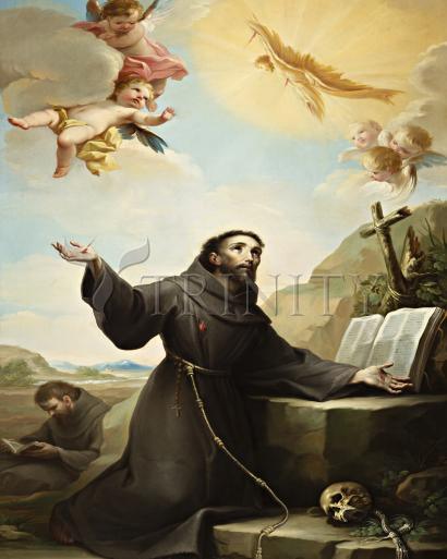 Wall Frame Gold, Matted - St. Francis of Assisi Receiving Stigmata by Museum Art - Trinity Stores