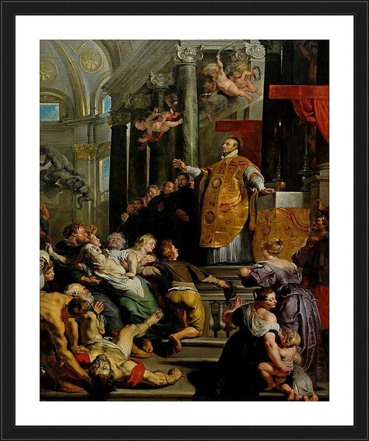 Wall Frame Black, Matted - Glory of St. Ignatius of Loyola by Museum Art - Trinity Stores