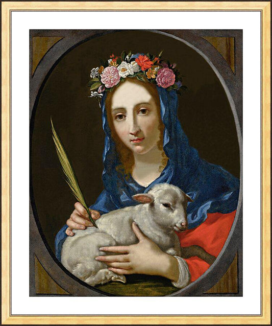 Wall Frame Gold, Matted - St. Agnes by Museum Art - Trinity Stores