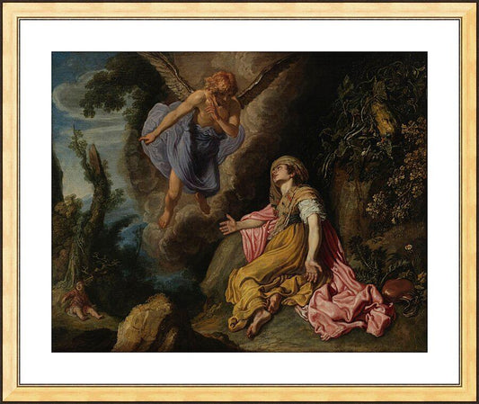 Wall Frame Gold, Matted - Hagar and Angel by Museum Art - Trinity Stores