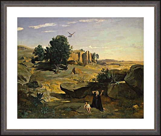 Wall Frame Espresso, Matted - Hagar in the Wilderness by Museum Art