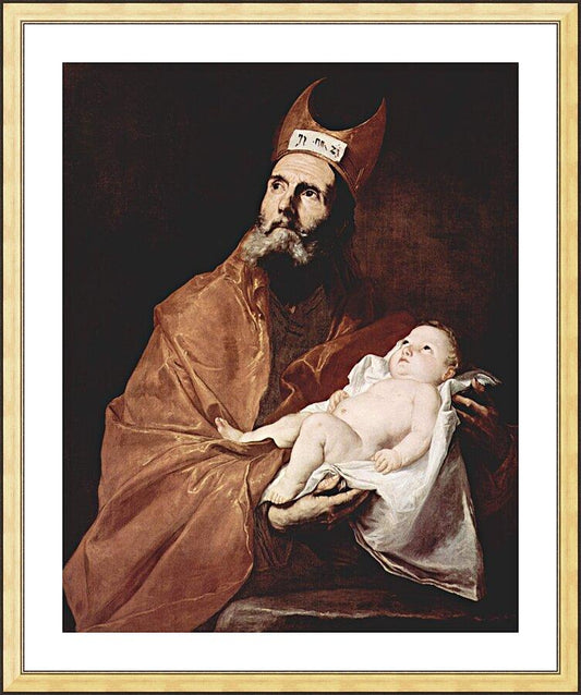 Wall Frame Gold, Matted - St. Simeon Holding Christ Child by Museum Art - Trinity Stores