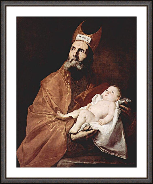 Wall Frame Espresso, Matted - St. Simeon Holding Christ Child by Museum Art - Trinity Stores