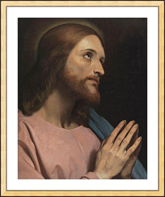 Wall Frame Gold, Matted - Head of Christ by Museum Art - Trinity Stores