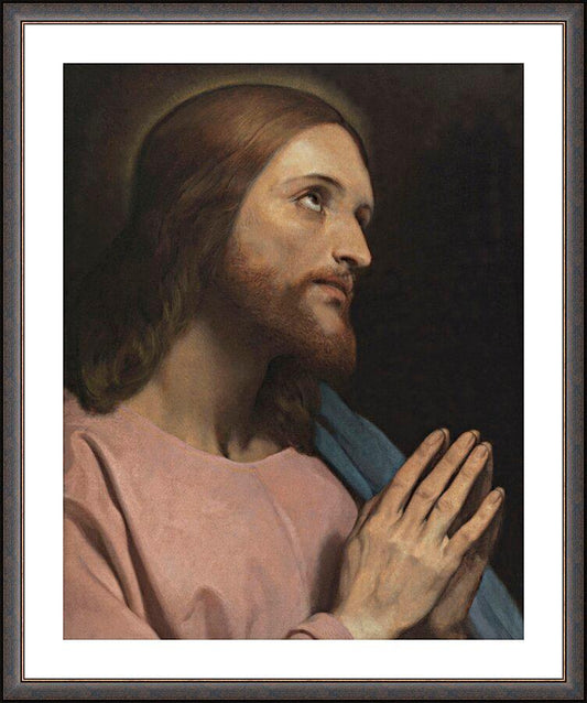 Wall Frame Espresso, Matted - Head of Christ by Museum Art