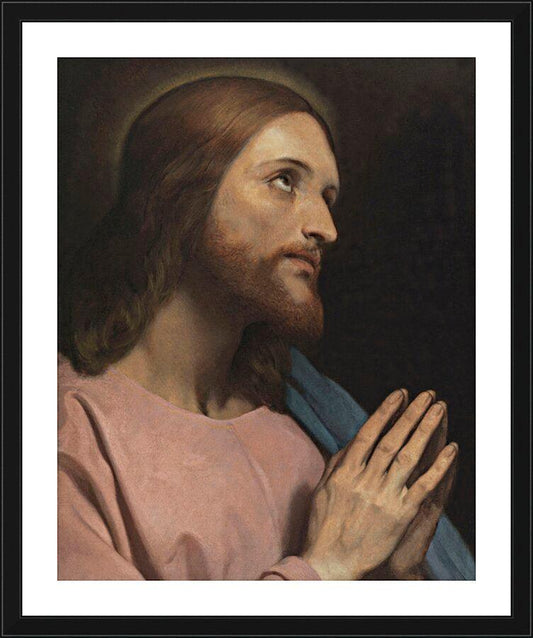 Wall Frame Black, Matted - Head of Christ by Museum Art - Trinity Stores