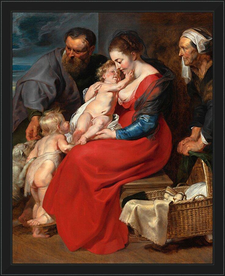 Wall Frame Black - Holy Family with Sts. Elizabeth and John the Baptist by Museum Art - Trinity Stores