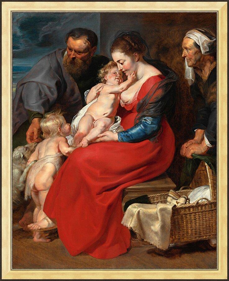 Wall Frame Gold - Holy Family with Sts. Elizabeth and John the Baptist by Museum Art - Trinity Stores