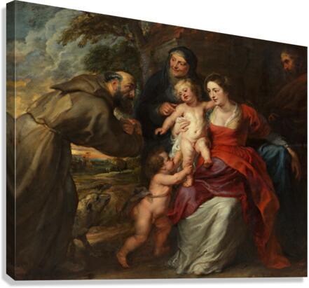 Canvas Print - Holy Family with Sts. Francis and Anne and Infant St. John the Baptist by Museum Art - Trinity Stores
