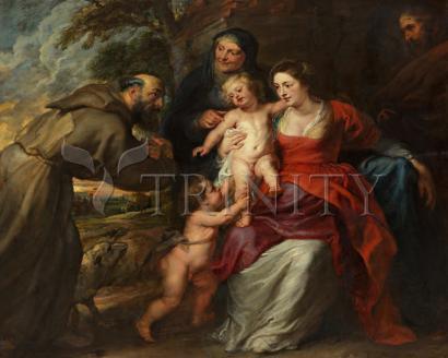 Acrylic Print - Holy Family with Sts. Francis and Anne and Infant St. John the Baptist by Museum Art - Trinity Stores