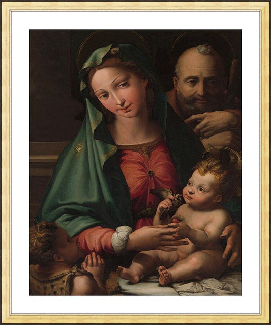 Wall Frame Gold, Matted - Holy Family with Infant St. John the Baptist by Museum Art - Trinity Stores
