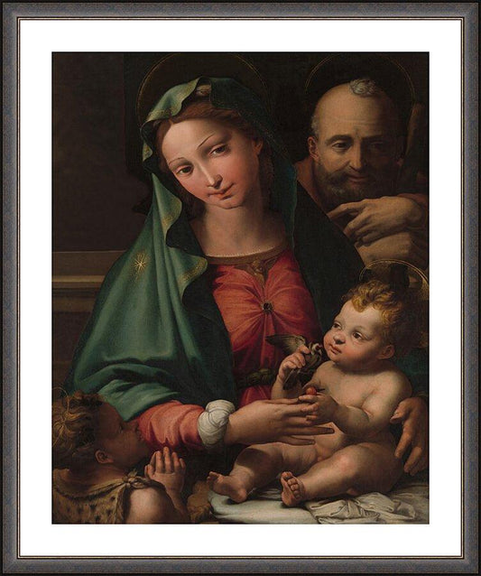 Wall Frame Espresso, Matted - Holy Family with Infant St. John the Baptist by Museum Art