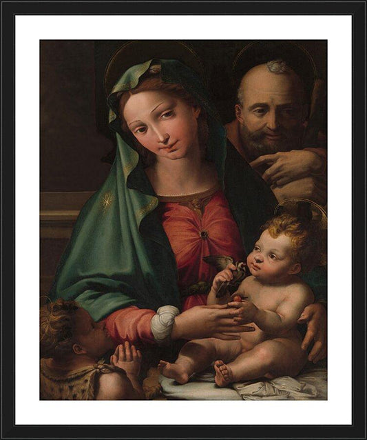 Wall Frame Black, Matted - Holy Family with Infant St. John the Baptist by Museum Art
