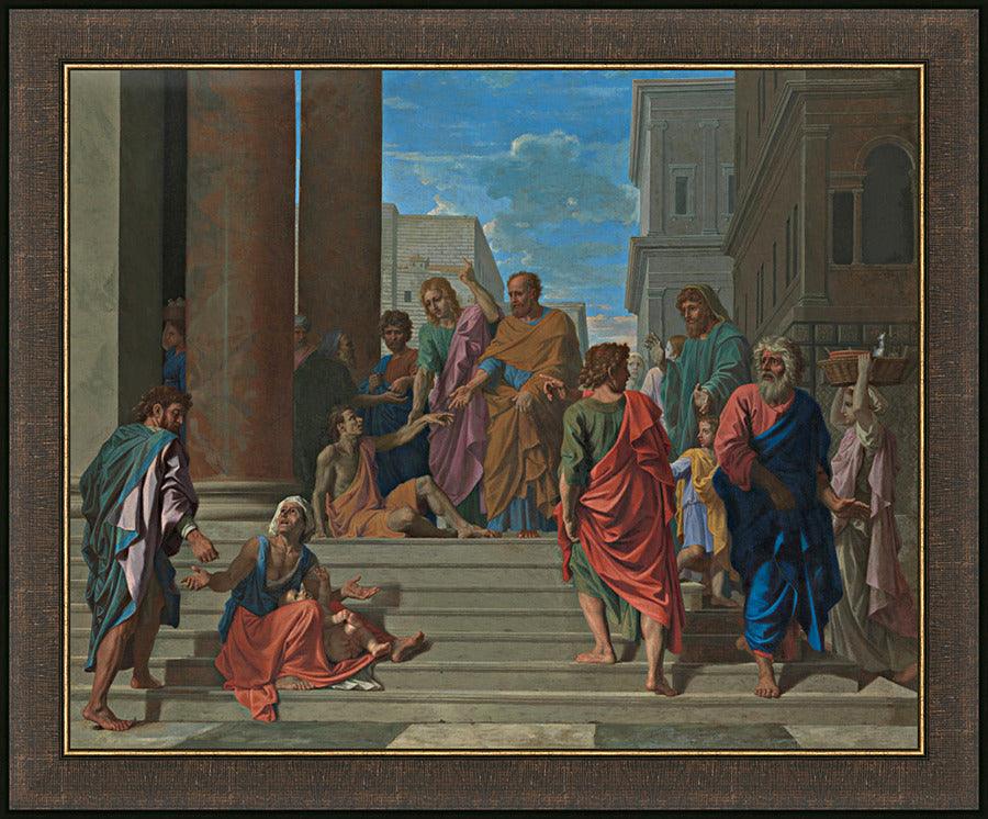 Wall Frame Espresso - Sts. Peter and John Healing Lame Man by Museum Art - Trinity Stores