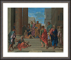 Wall Frame Espresso - Sts. Peter and John Healing Lame Man by Museum Art