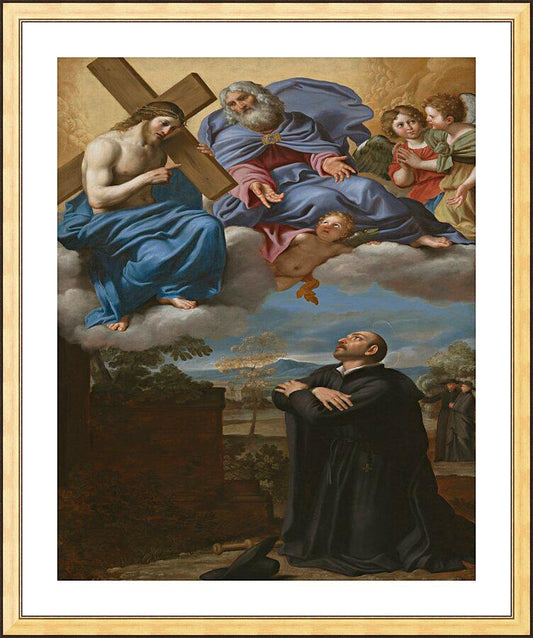 Wall Frame Gold, Matted - St. Ignatius of Loyola's Vision of Christ and God the Father at La Storta by Museum Art - Trinity Stores