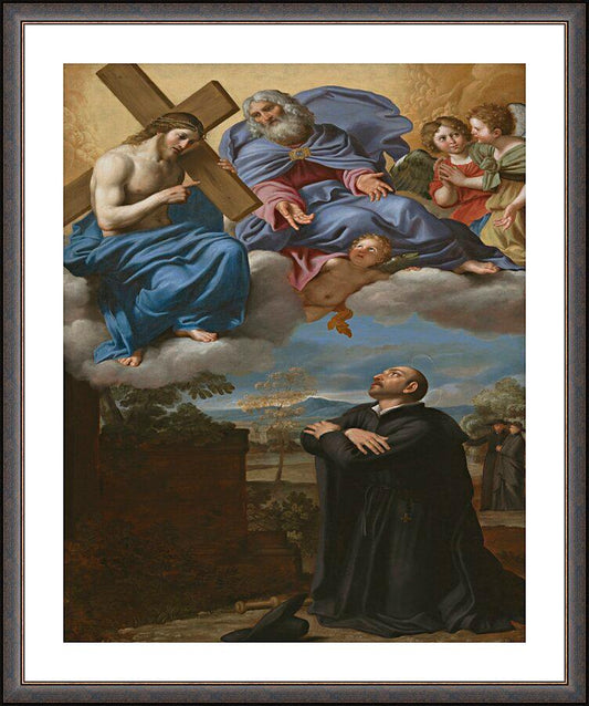 Wall Frame Espresso, Matted - St. Ignatius of Loyola's Vision of Christ and God the Father at La Storta by Museum Art - Trinity Stores
