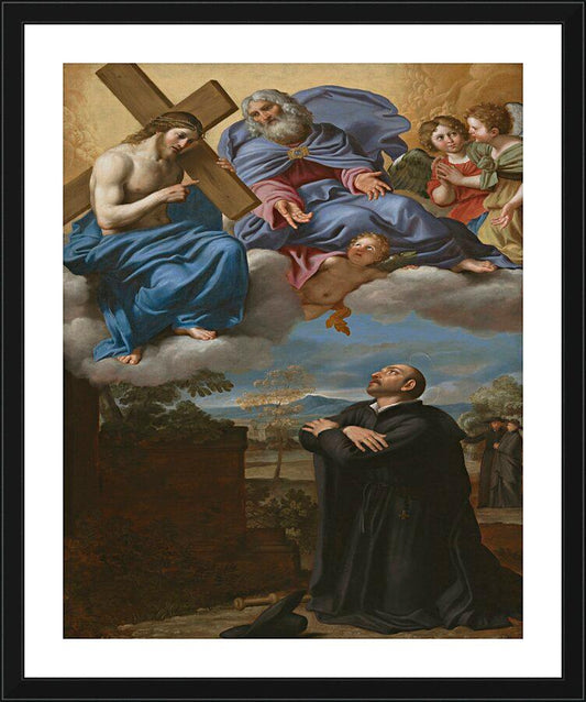 Wall Frame Black, Matted - St. Ignatius of Loyola's Vision of Christ and God the Father at La Storta by Museum Art - Trinity Stores