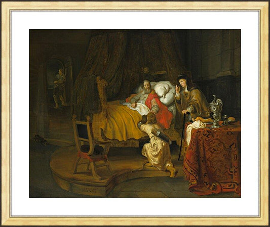 Wall Frame Gold, Matted - St. Isaac Blessing St. Jacob by Museum Art - Trinity Stores