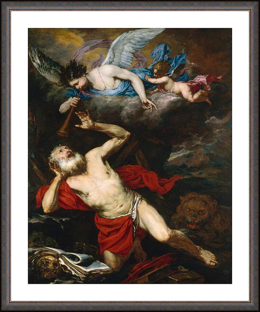 Wall Frame Espresso, Matted - St. Jerome in the Wilderness by Museum Art - Trinity Stores