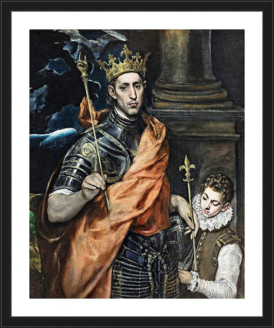 Wall Frame Black, Matted - St. Louis, King of France by Museum Art - Trinity Stores