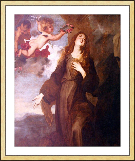 Wall Frame Gold, Matted - St. Rosalia by Museum Art - Trinity Stores