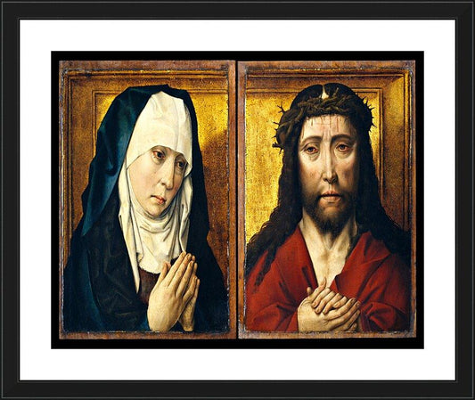 Wall Frame Black, Matted - Mourning Mary - Man of Sorrows by Museum Art - Trinity Stores
