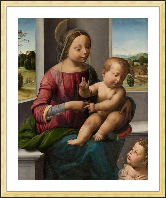 Wall Frame Gold, Matted - Madonna and Child with Young St. John the Baptist by Museum Art - Trinity Stores