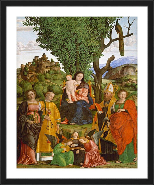 Wall Frame Black, Matted - Madonna and Child with Saints by Museum Art - Trinity Stores