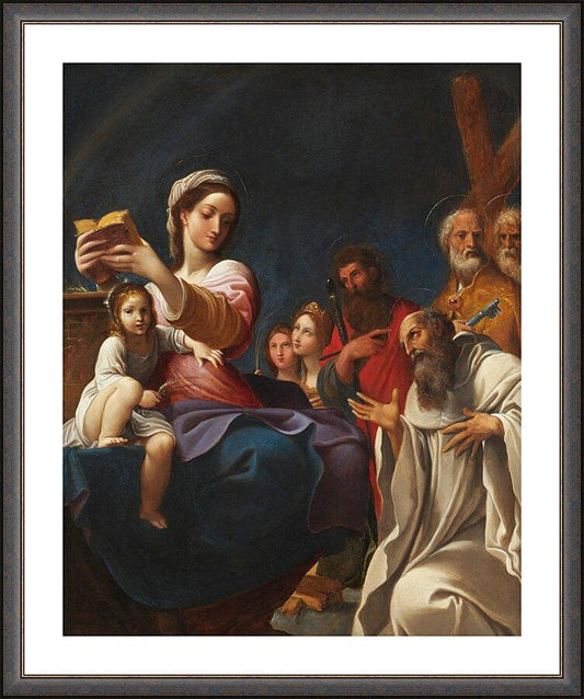 Wall Frame Espresso, Matted - Madonna and Child with Saints by Museum Art - Trinity Stores