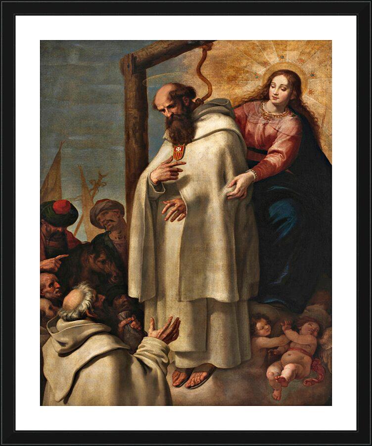 Wall Frame Black, Matted - Martyrdom of St. Peter Armengol by Museum Art - Trinity Stores