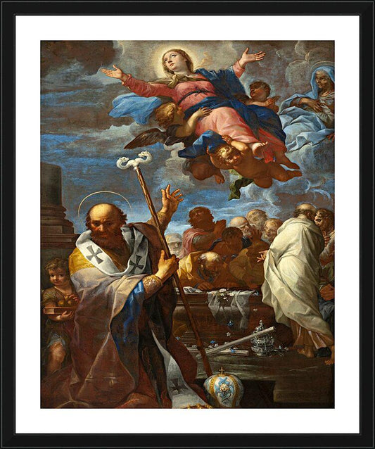 Wall Frame Black, Matted - Assumption of Mary with Sts. Anne and Nicholas of Myra by Museum Art - Trinity Stores