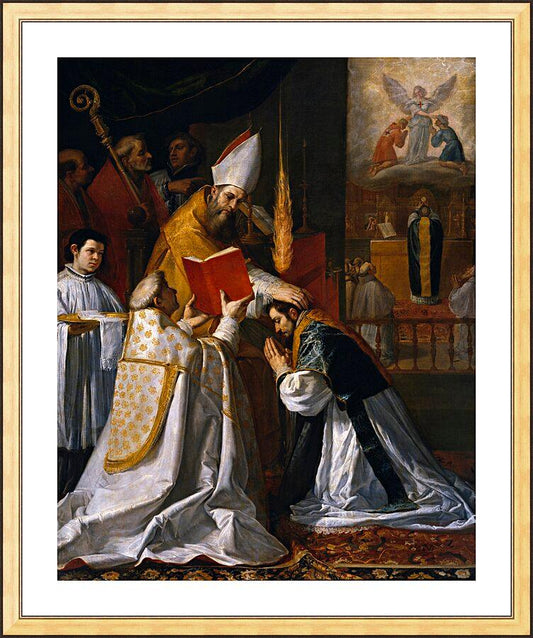 Wall Frame Gold, Matted - Ordination and First Mass of St. John of Matha by Museum Art - Trinity Stores