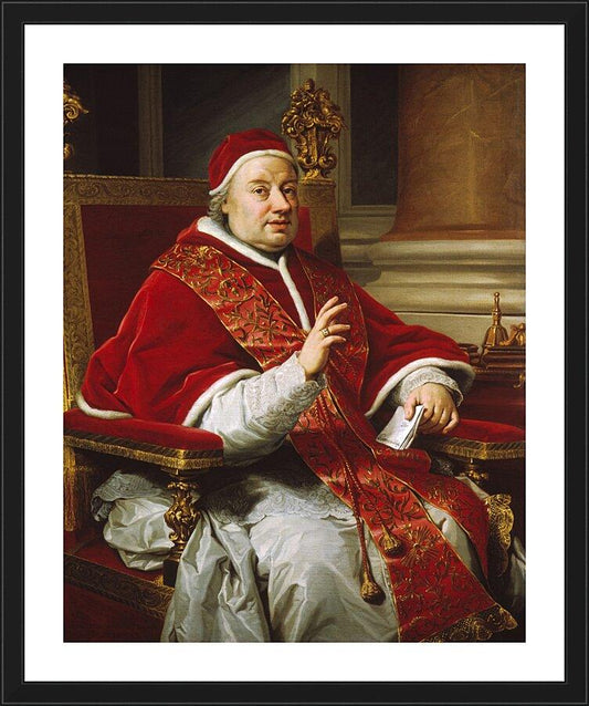Wall Frame Black, Matted - Pope Clement XIII by Museum Art