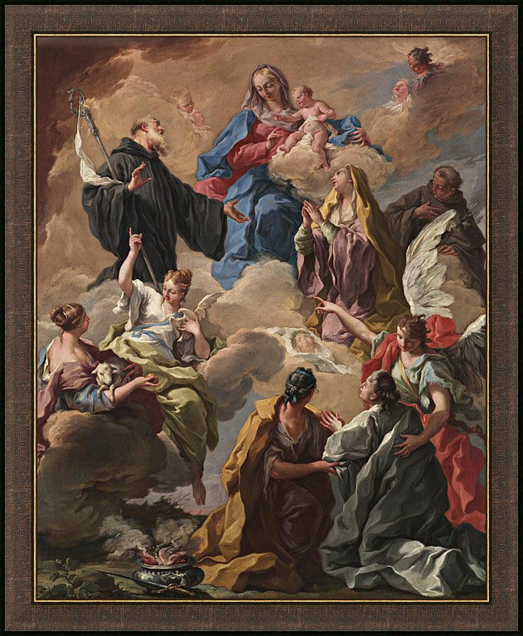 Wall Frame Espresso - Saints Presenting Devout Woman to Blessed Virgin Mary and Child by Museum Art - Trinity Stores