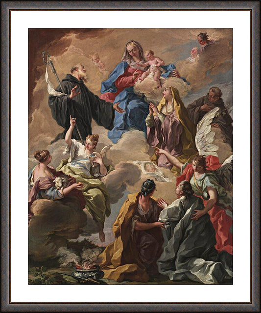 Wall Frame Espresso, Matted - Saints Presenting Devout Woman to Blessed Virgin Mary and Child by Museum Art - Trinity Stores
