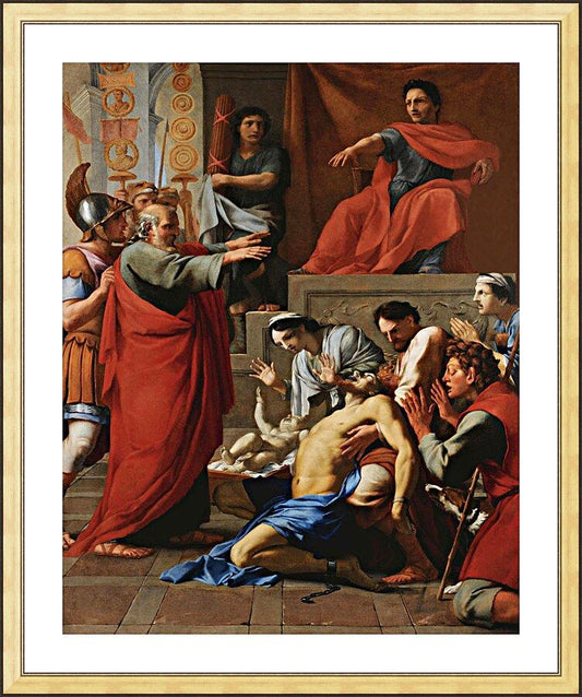 Wall Frame Gold, Matted - St. Paul Exorcizing Possessed Man by Museum Art - Trinity Stores