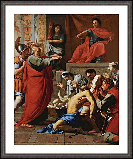 Wall Frame Espresso, Matted - St. Paul Exorcizing Possessed Man by Museum Art - Trinity Stores