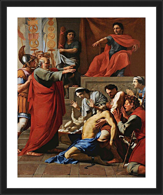 Wall Frame Black, Matted - St. Paul Exorcizing Possessed Man by Museum Art - Trinity Stores