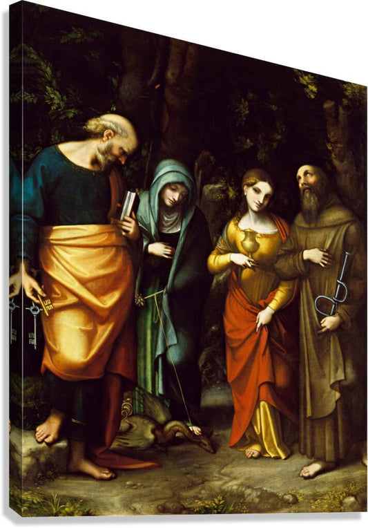 Canvas Print - Sts. Peter, Martha, Mary Magdalen, and Leonard by Museum Art - Trinity Stores