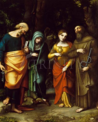 Metal Print - Sts. Peter, Martha, Mary Magdalen, and Leonard by Museum Art - Trinity Stores