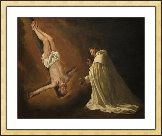 Wall Frame Gold, Matted - Apparition of St. Peter to Saint Peter Nolasco by Museum Art - Trinity Stores