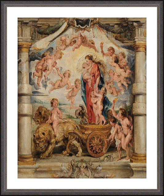 Wall Frame Espresso, Matted - Triumph of Divine Love by Museum Art - Trinity Stores