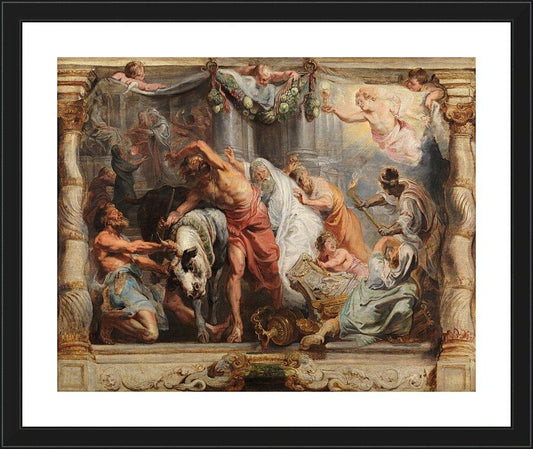 Wall Frame Black, Matted - Triumph of the Eucharist over Idolatry by Museum Art - Trinity Stores