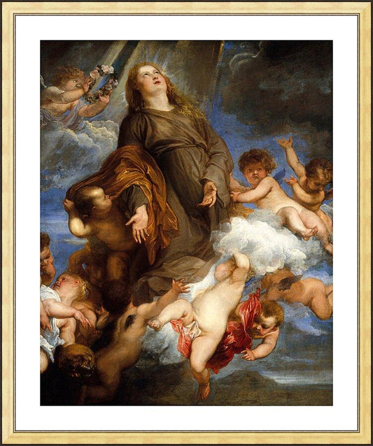 Wall Frame Gold, Matted - St. Rosalia Interceding for Plague-stricken of Palermo by Museum Art - Trinity Stores