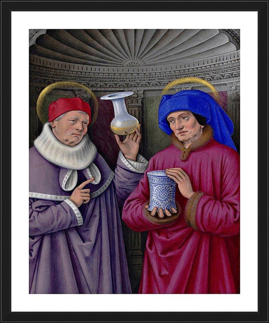 Wall Frame Black, Matted - Sts. Cosmas and Damian by Museum Art - Trinity Stores