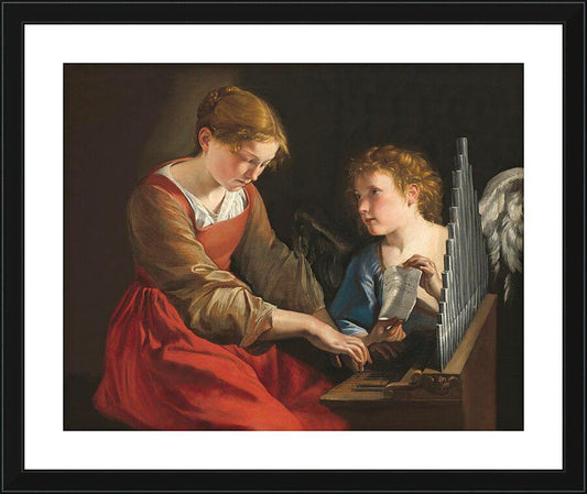 Wall Frame Black, Matted - St. Cecilia by Museum Art - Trinity Stores