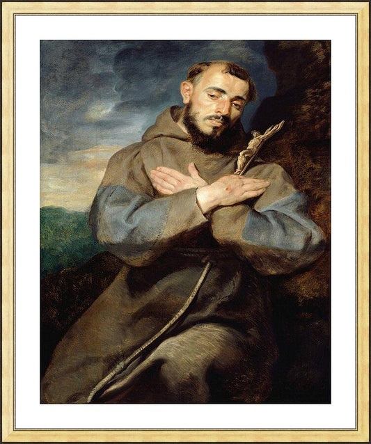 Wall Frame Gold, Matted - St. Francis of Assisi by Museum Art - Trinity Stores